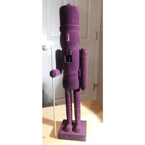 Nutcracker 15" Purple Flocked Soldier with Staff Ashland Holiday Tidings New